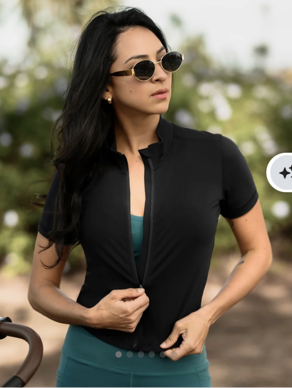 🤱Kindred Nursing Bravely Black Short-Sleeve Zip Front Top Size Small
